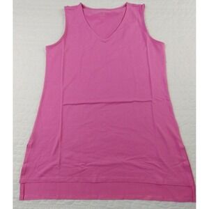 Elizabeth & Clarke Tank Top‎ XXS Pink V-Neck Knit Hi-low Hem Staintech NWT